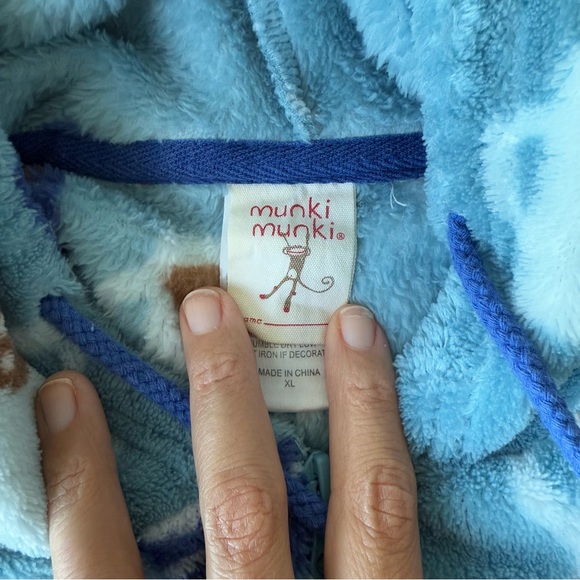 Women’s Munki Munki Hot Cocoa Fleece Onesie Sz XL Hoodie, Smooth Zipper EUC - Picture 4 of 6